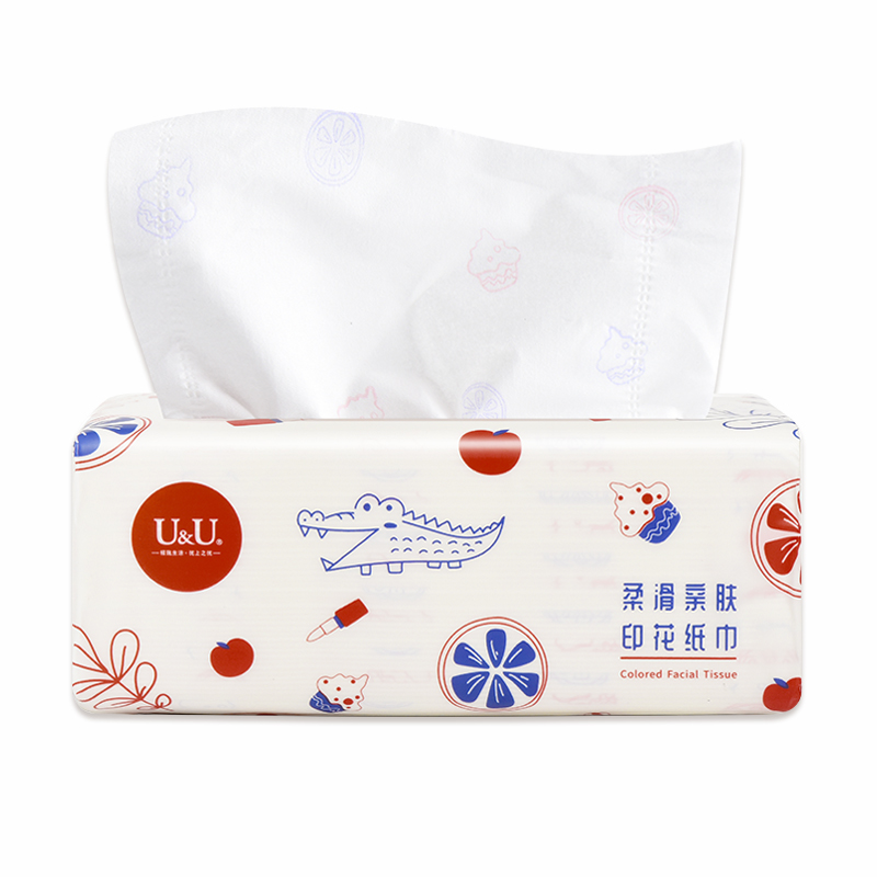 U＆U纸巾抽纸整箱190*145面巾纸印花大号家庭家用实惠装抽纸20包缩略图 4